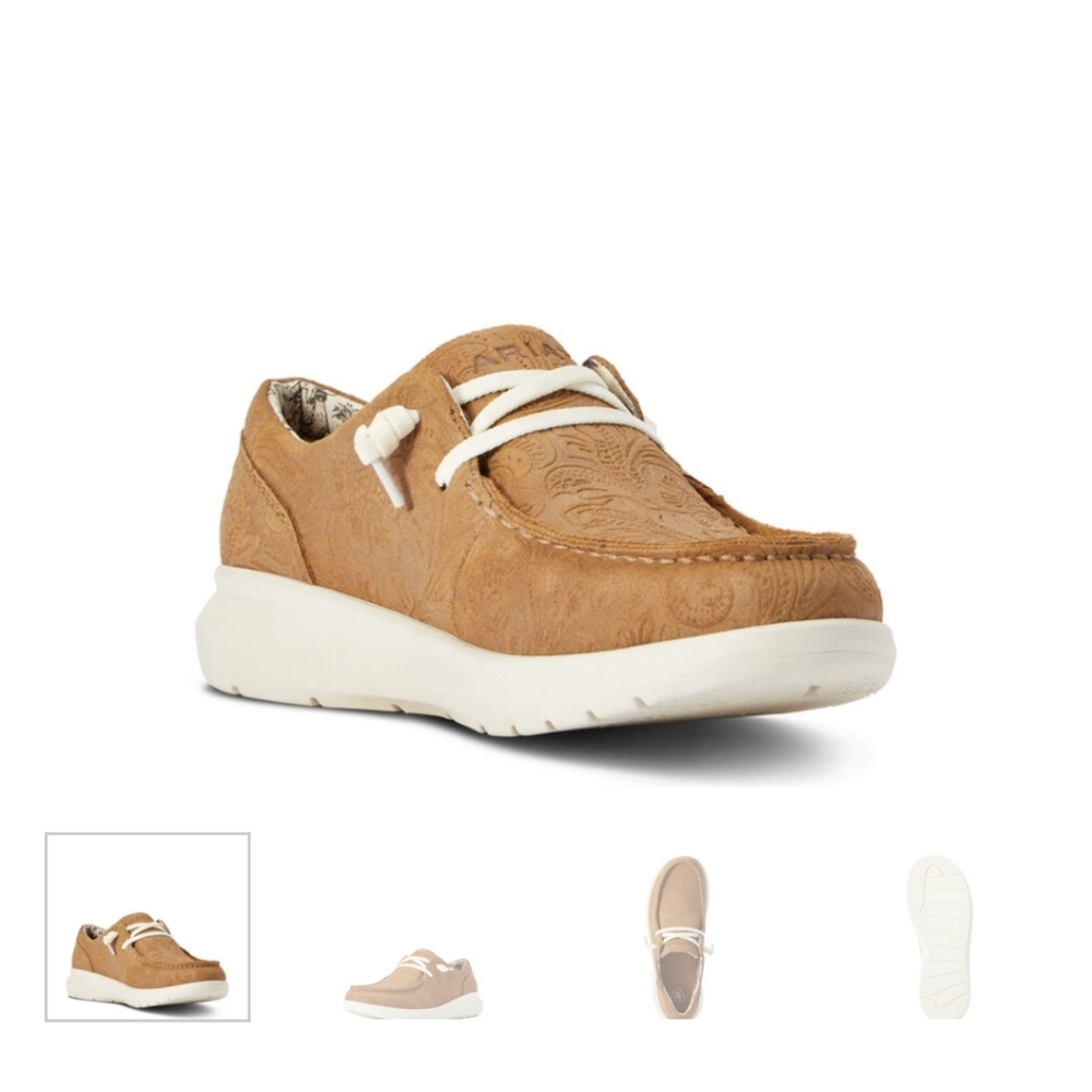 Ariat Hilo Womens Tan Floral Embossed Shoes